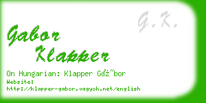 gabor klapper business card